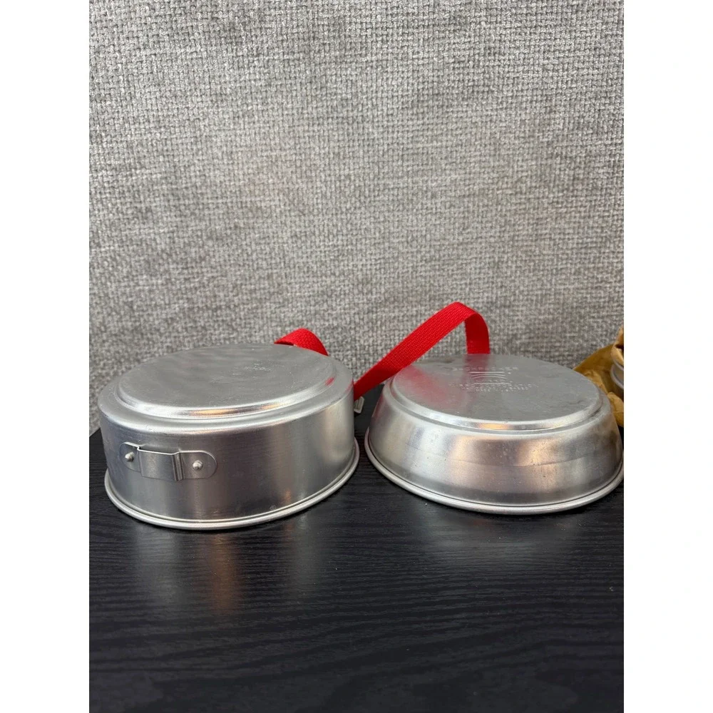 Mirro Backpacker Camping Mess Kit Silver Aluminum Vintage 8 pc Set outdoor